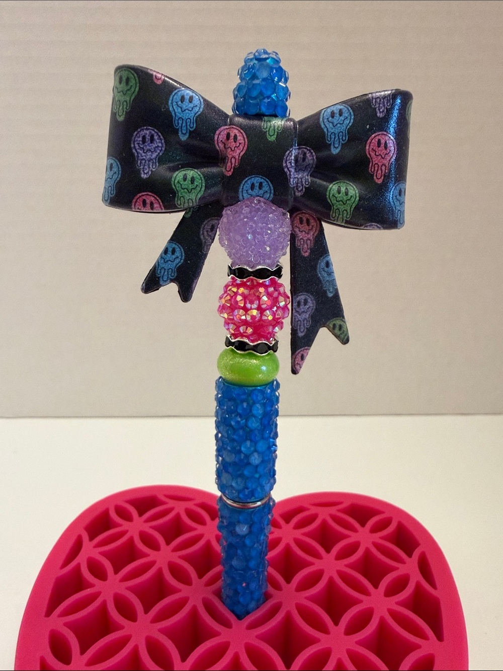 Bead Pen with Blue Bow